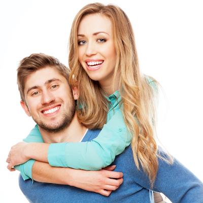Couple smiling after cosmetic dentistry, Garran ACT